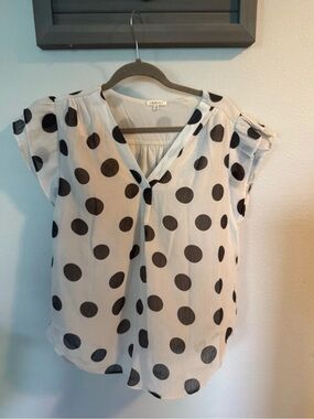 JODIFL Cream Blouse with Black Polka Dots